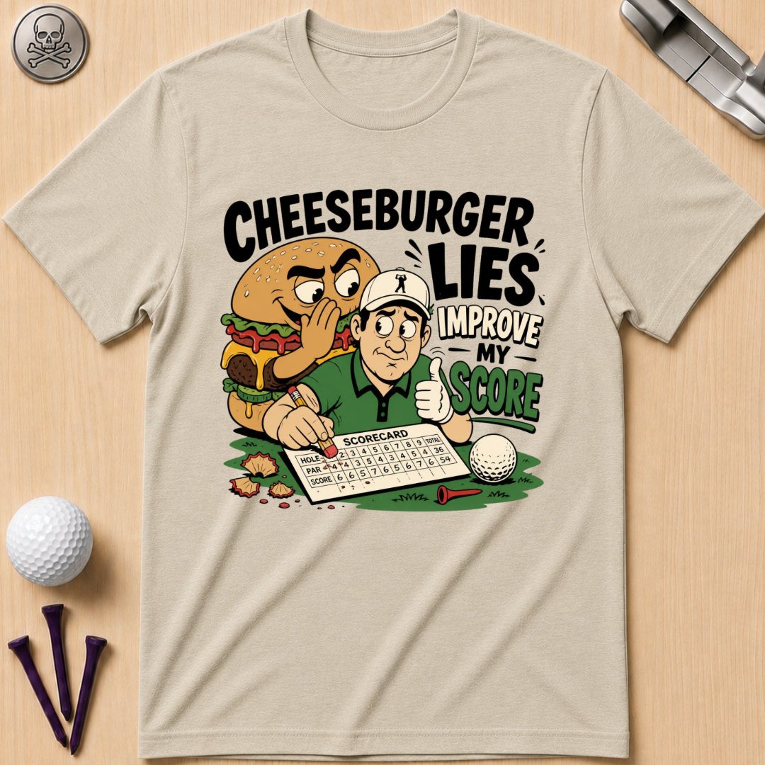 Cheeseburger Lies Improve My Score T-Shirt