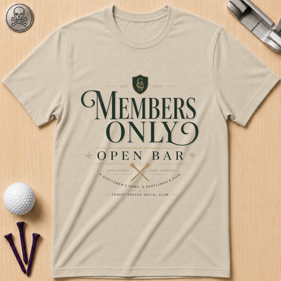 Members Only Open Bar Golf T-Shirt