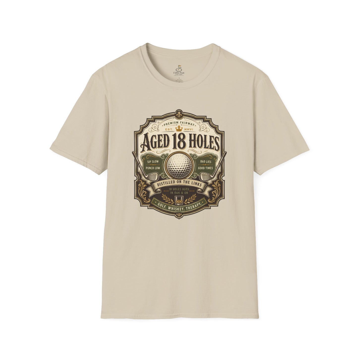 Aged 18 Holes Golf T-Shirt - Vintage Golf Badge Tee