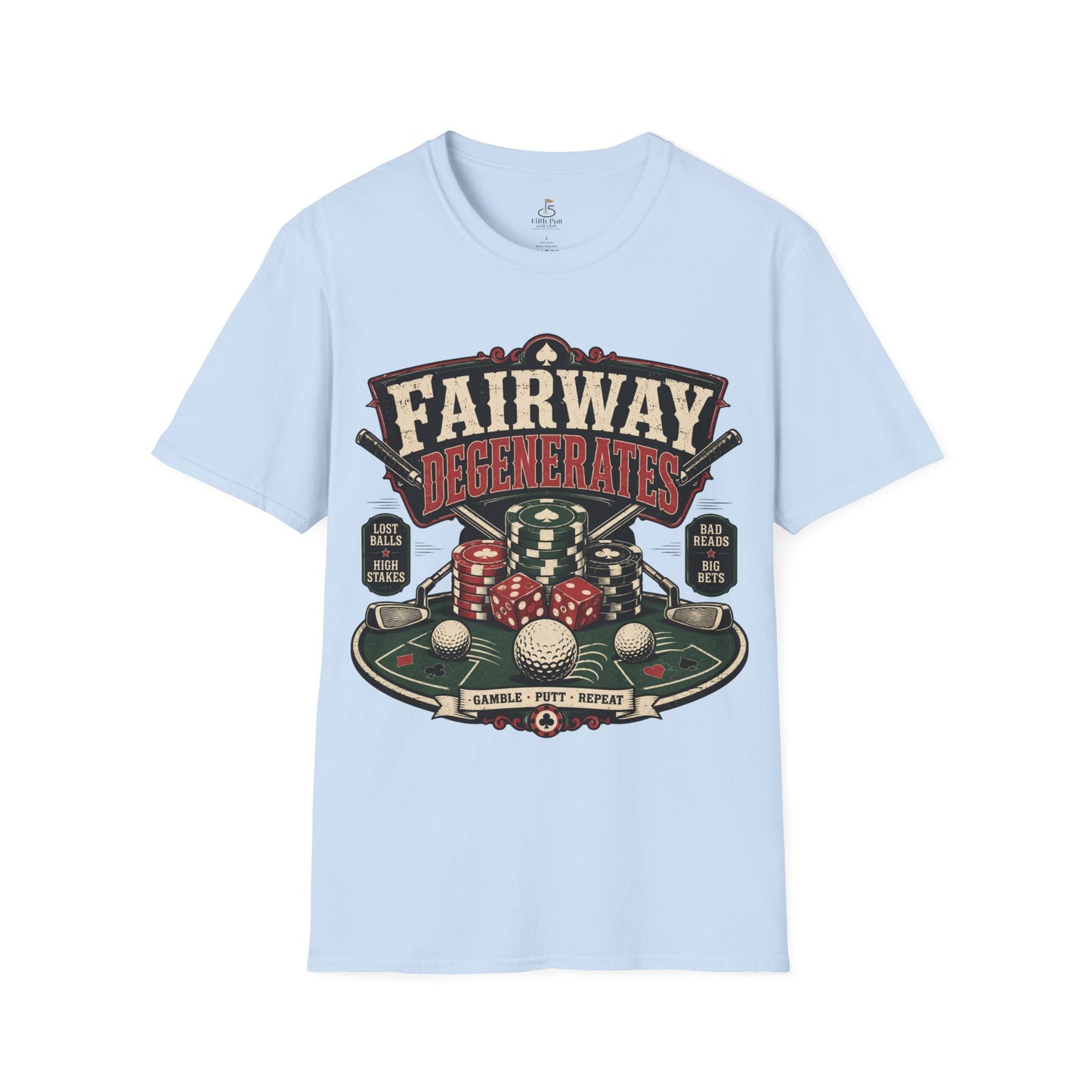 Fairway Degenerates Golf Poker T-Shirt — Retro Casino Golf Humor Tee