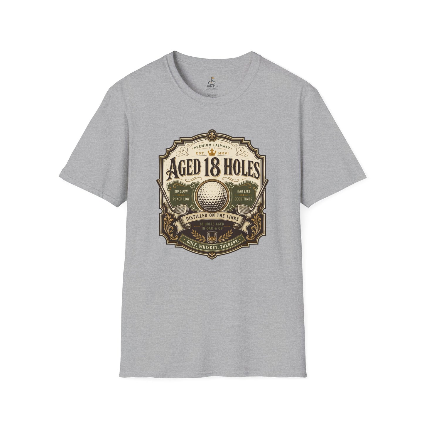 Aged 18 Holes Golf T-Shirt - Vintage Golf Badge Tee