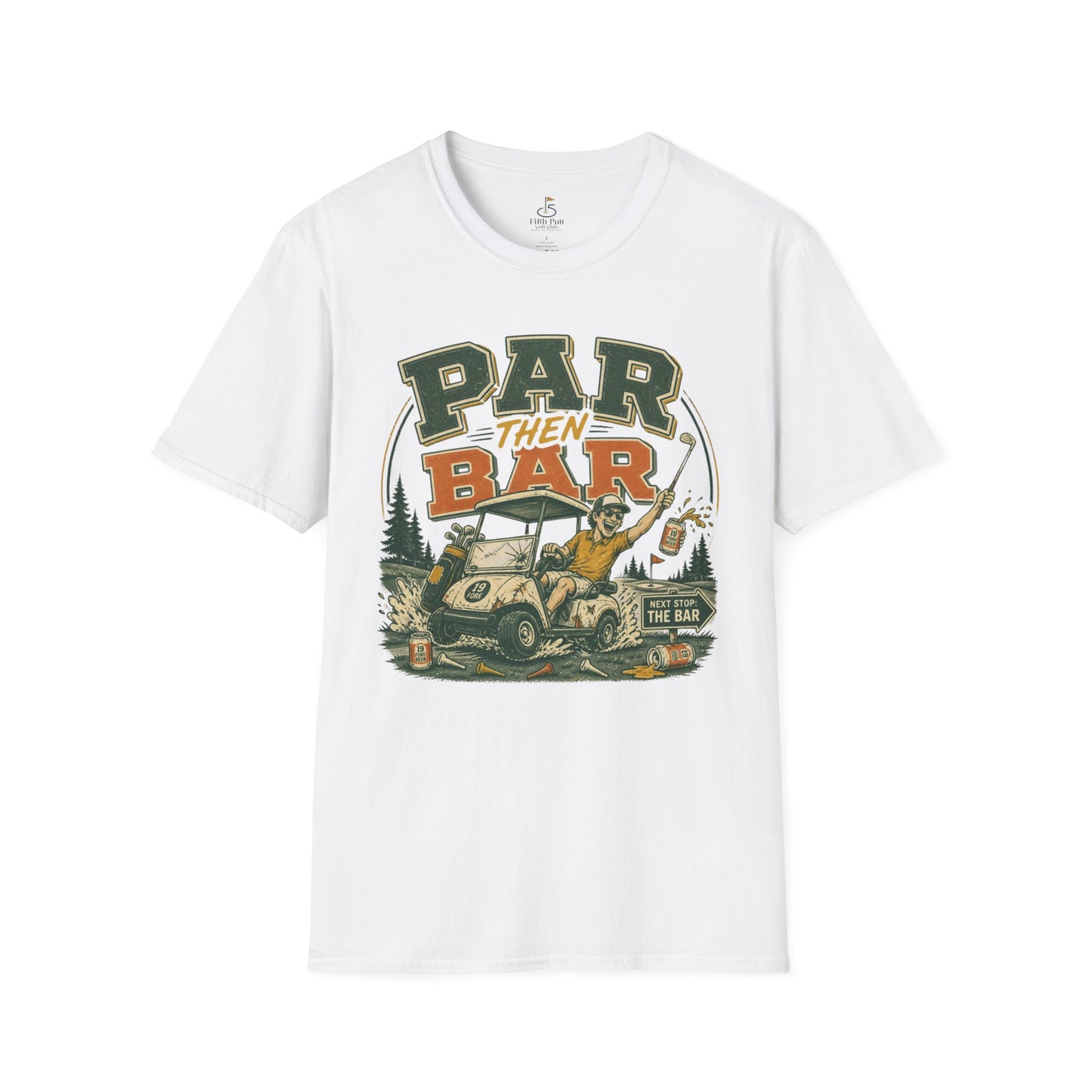 Par Then Bar Golf Graphic T-Shirt — Vintage Golf Cart Design for Golfers