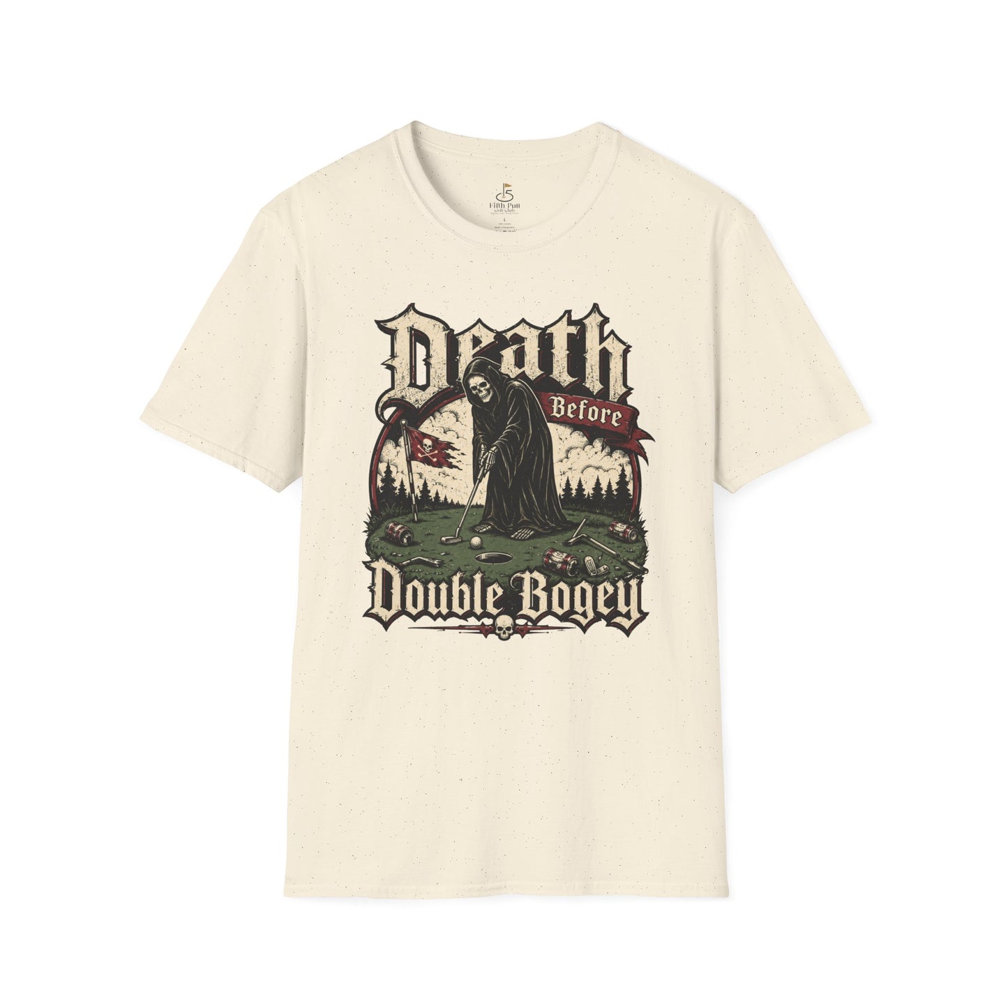 Death Before Double Bogey Funny Golf T-Shirt - Grim Reaper Golf Graphic Tee
