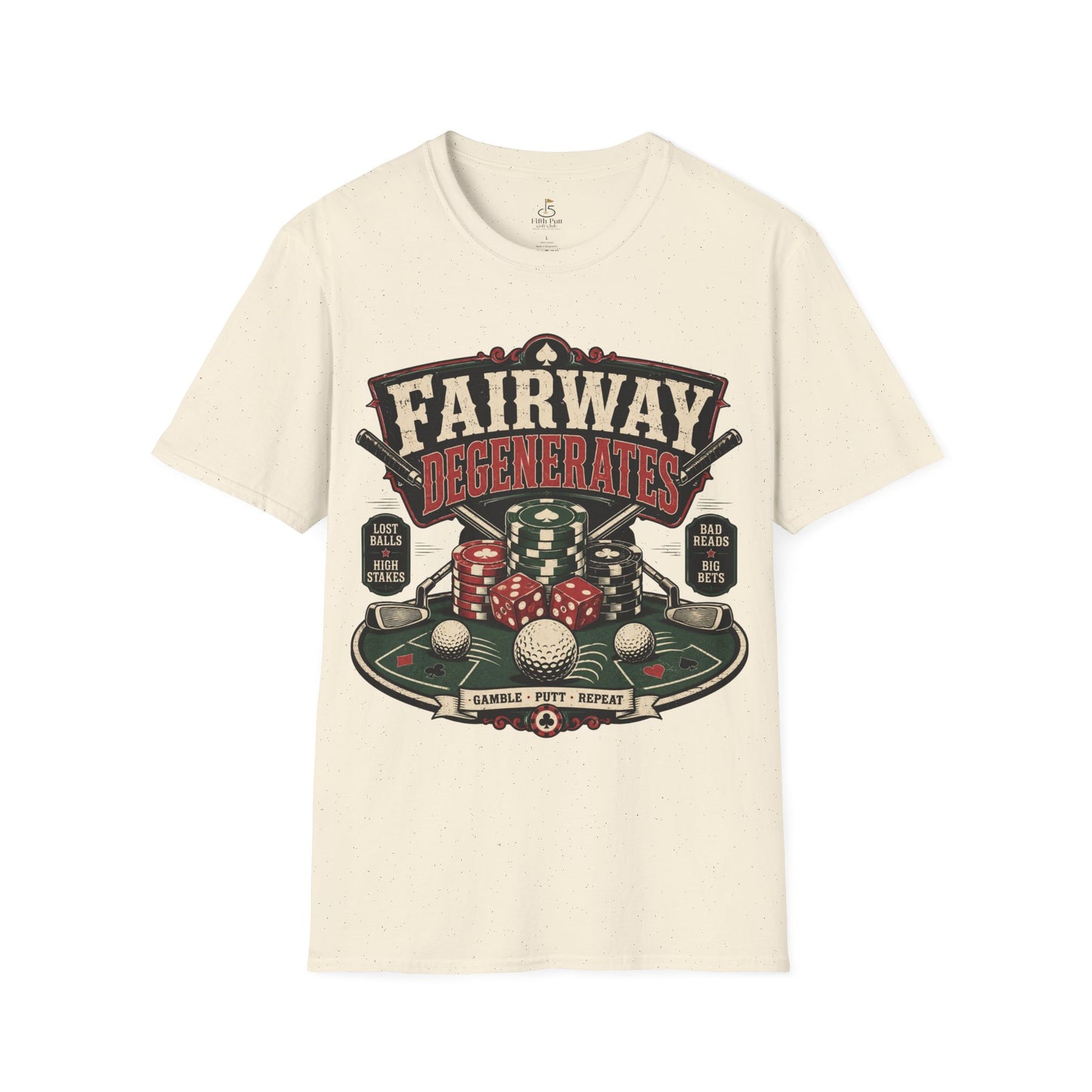 Fairway Degenerates Golf Poker T-Shirt — Retro Casino Golf Humor Tee