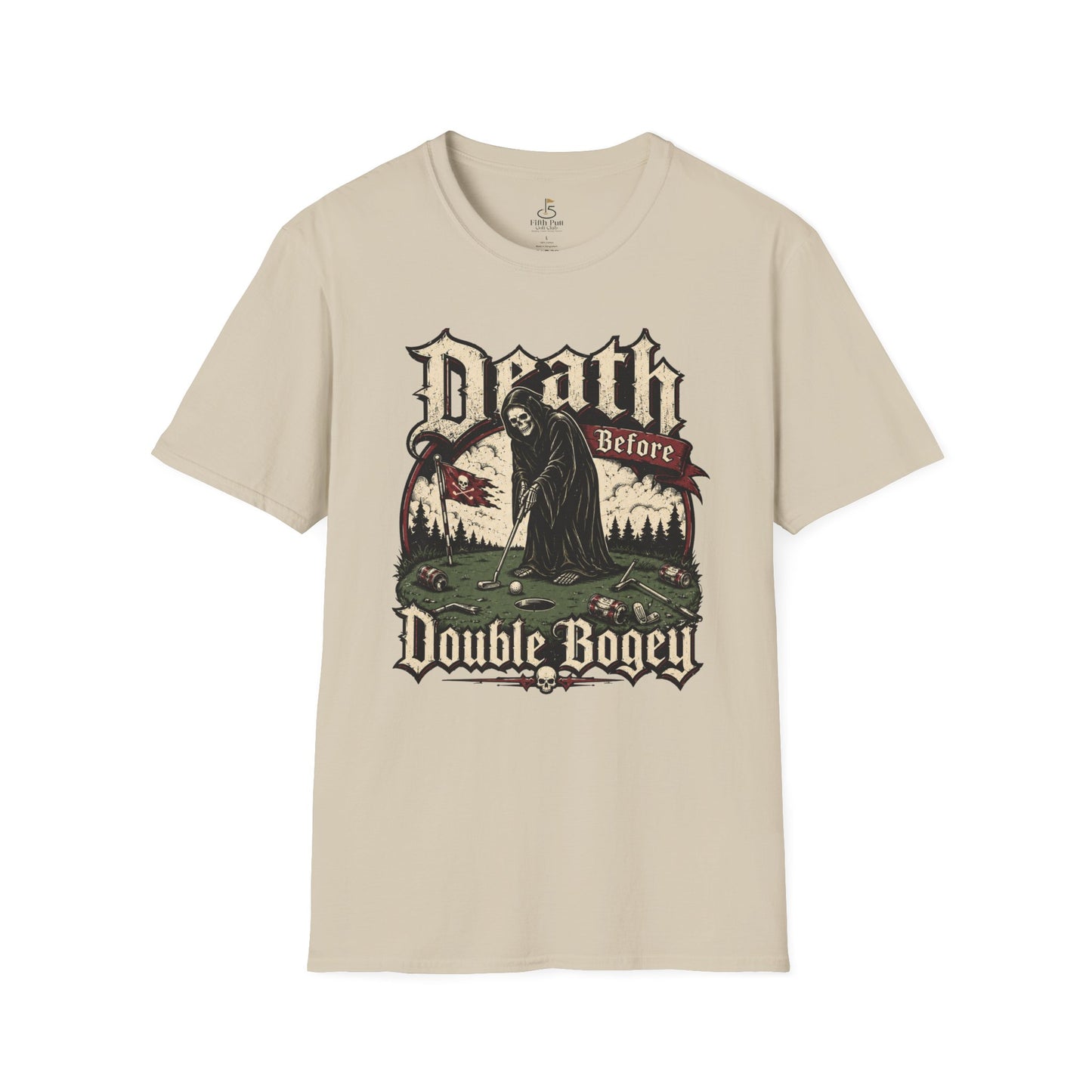 Death Before Double Bogey Funny Golf T-Shirt - Grim Reaper Golf Graphic Tee