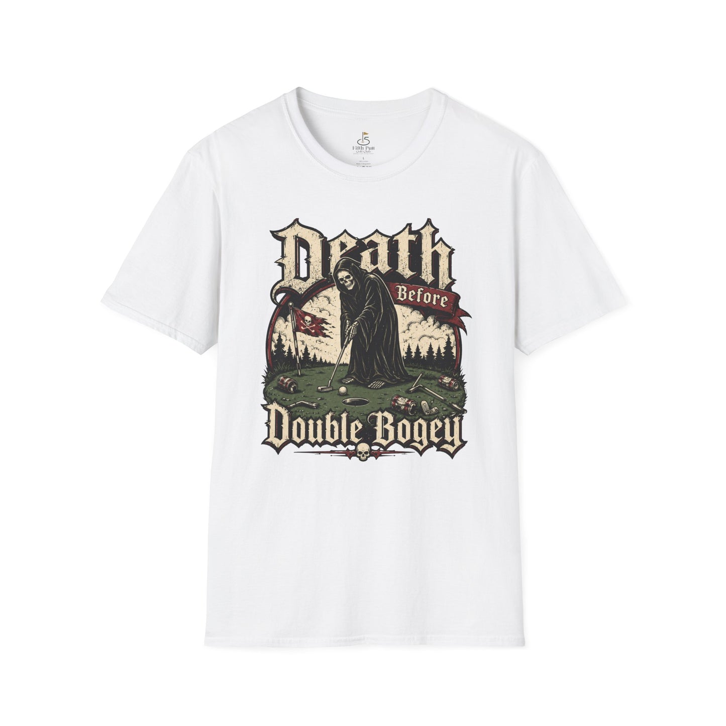 Death Before Double Bogey Funny Golf T-Shirt - Grim Reaper Golf Graphic Tee
