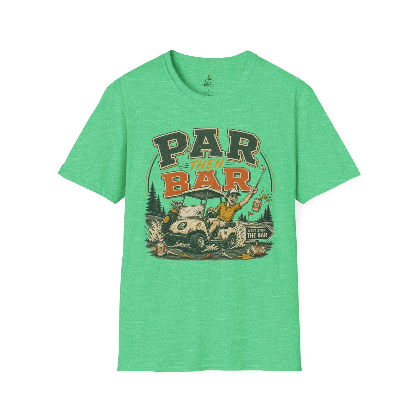 Par Then Bar Golf Graphic T-Shirt — Vintage Golf Cart Design for Golfers