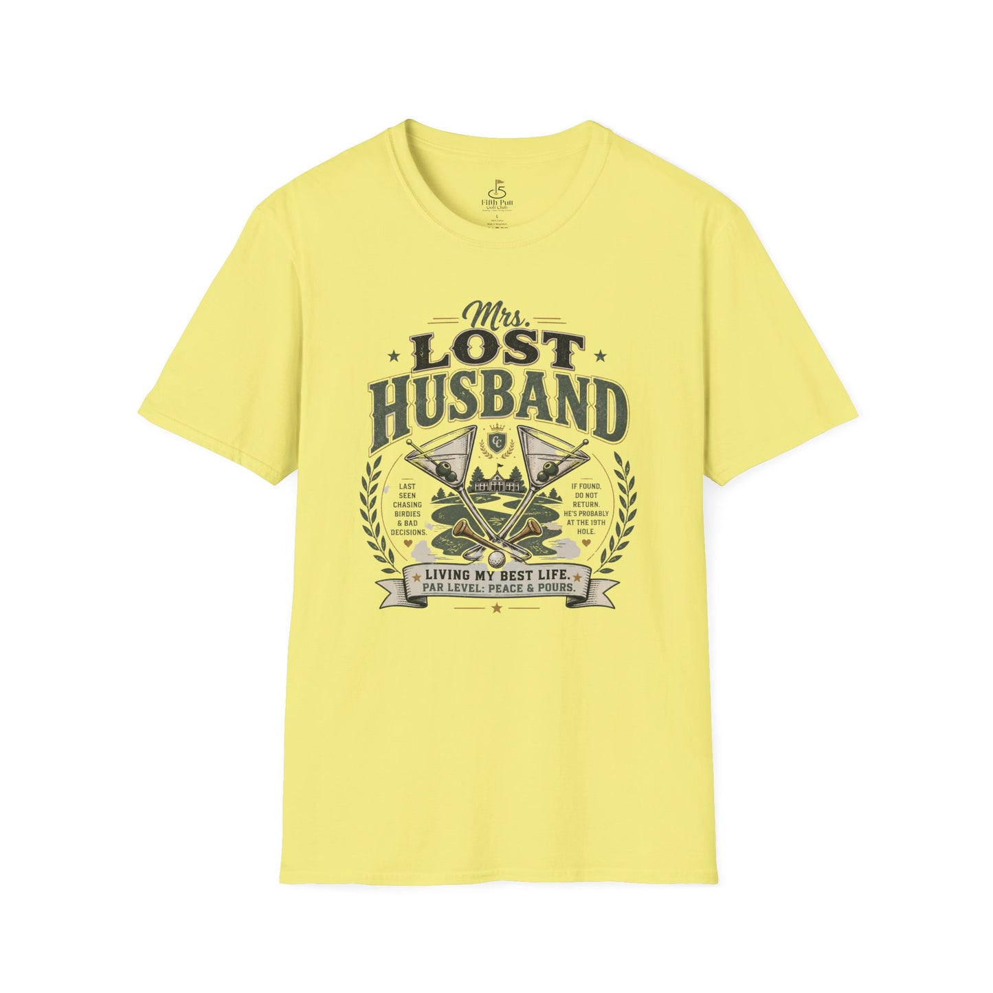 Mrs. Lost Husband Golf T-Shirt — Funny Wife Golf Shirt