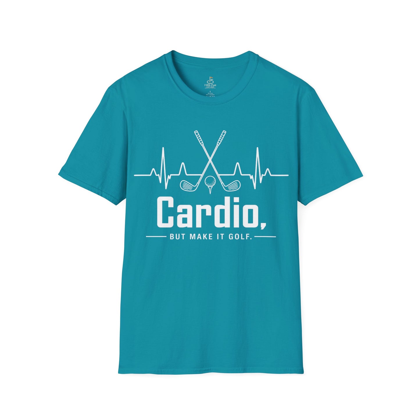 Cardio, but Make It Golf Golf T-Shirt - Heartbeat Design