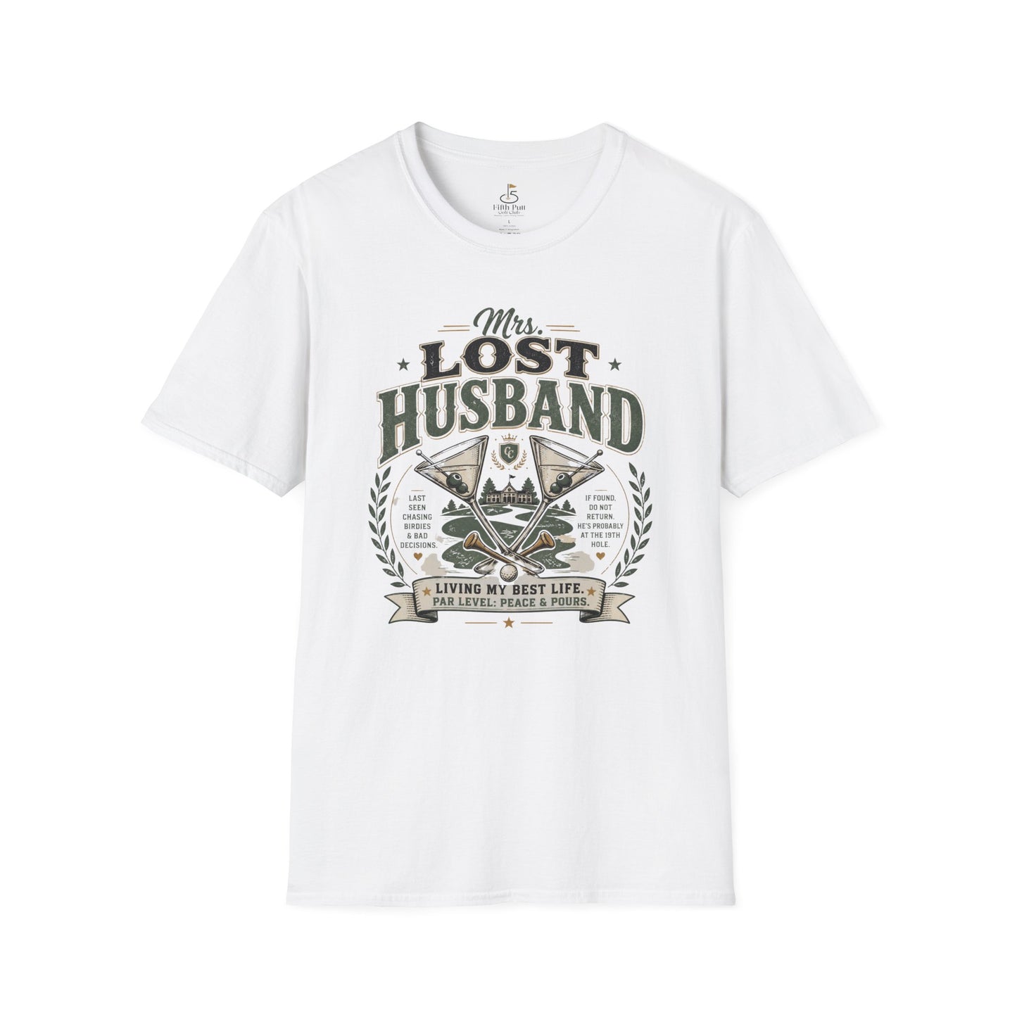 Mrs. Lost Husband Golf T-Shirt — Funny Wife Golf Shirt