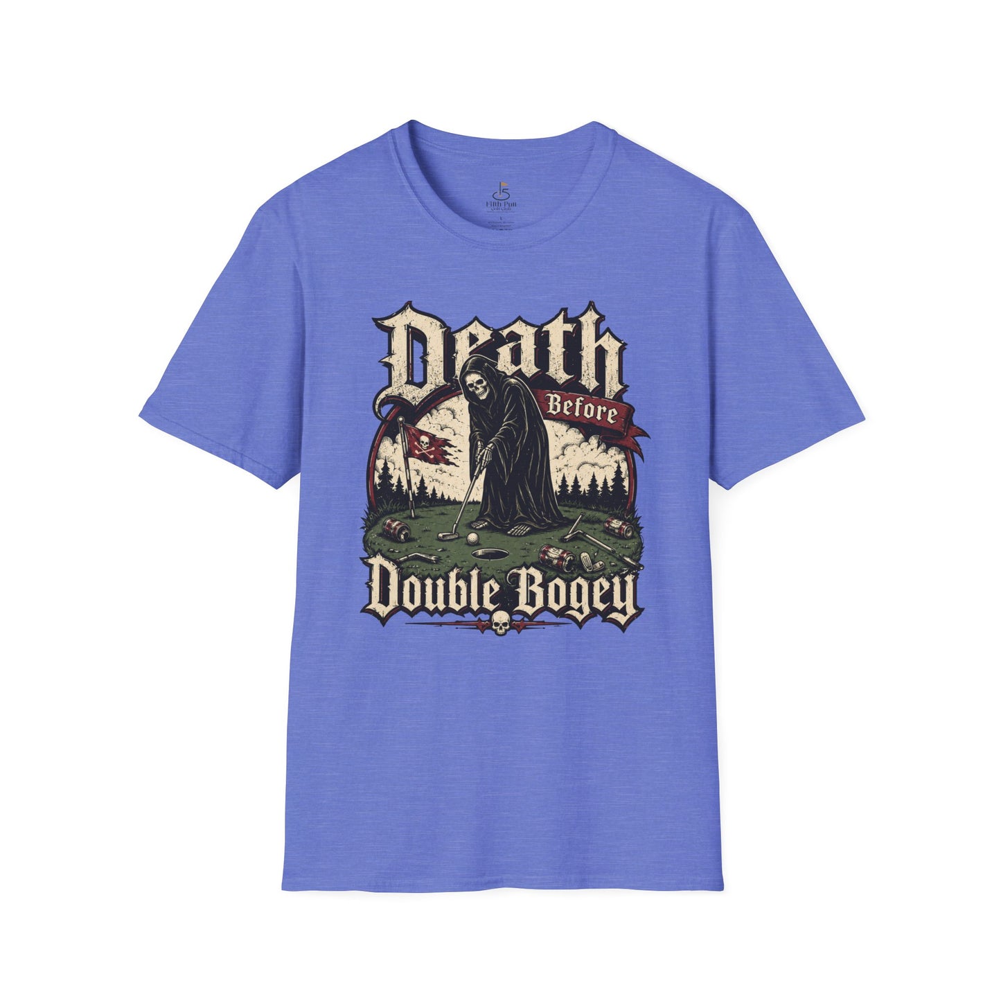 Death Before Double Bogey Funny Golf T-Shirt - Grim Reaper Golf Graphic Tee