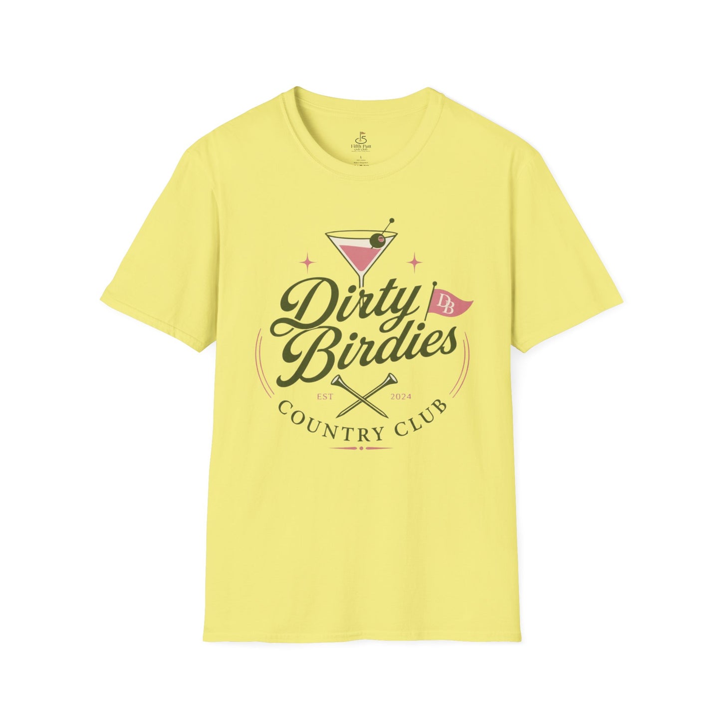 Dirty Birdies Country Club Golf T-Shirt — Retro Golf & Martini Graphic Tee