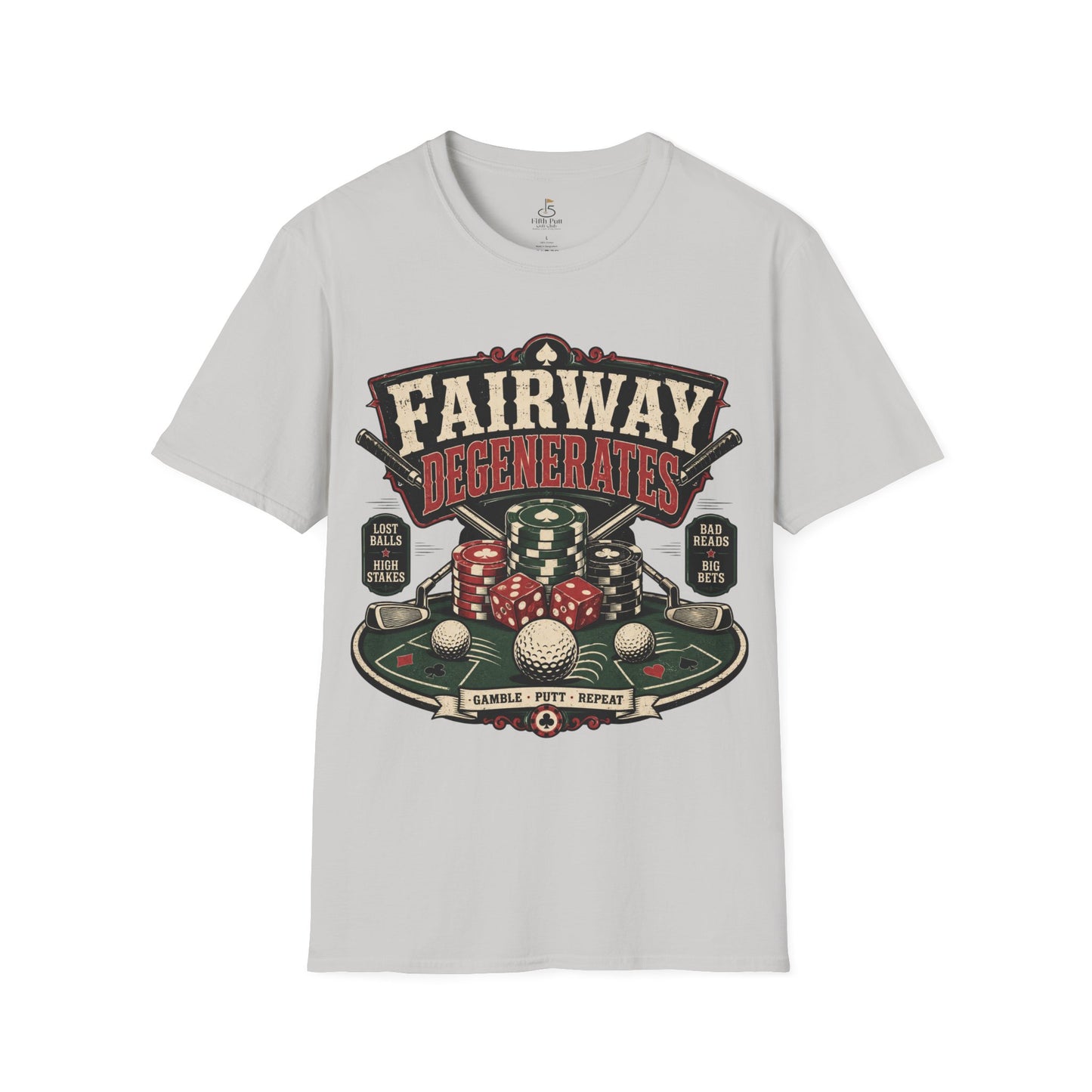 Fairway Degenerates Golf Poker T-Shirt — Retro Casino Golf Humor Tee