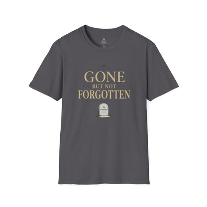 Gone But Not Forgotten T-Shirt — Memorial / Remembrance Tee with Scorecard Tombstone Graphic