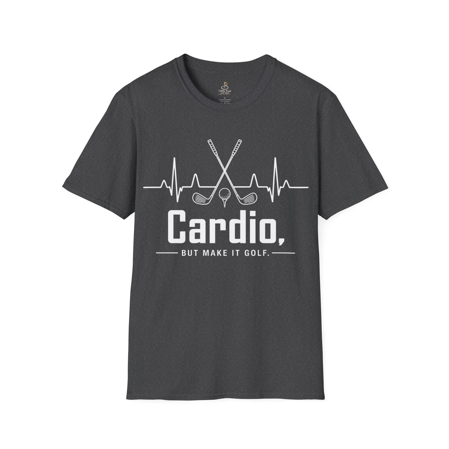 Cardio, but Make It Golf Golf T-Shirt - Heartbeat Design