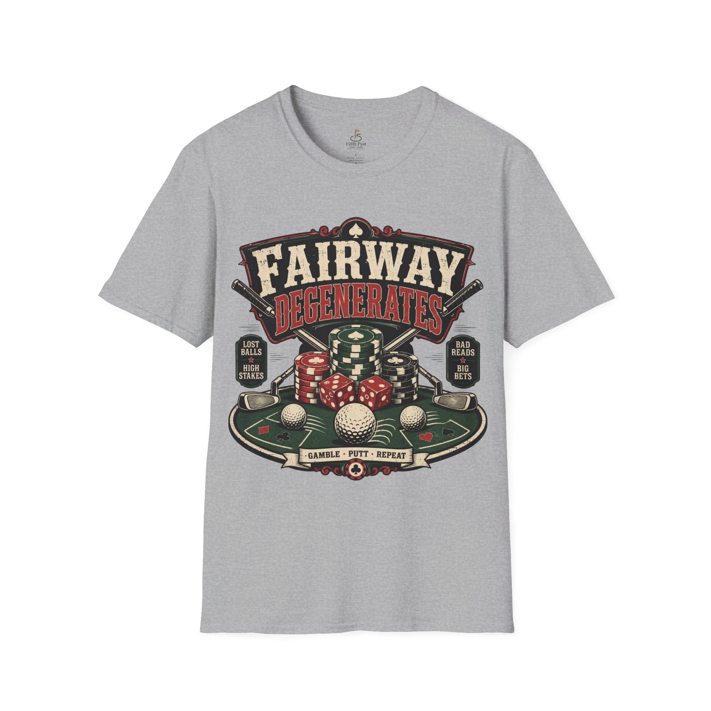 Fairway Degenerates Golf Poker T-Shirt — Retro Casino Golf Humor Tee