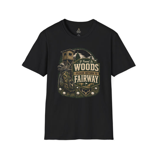 If Found in Woods Please Return to Fairway Golf T-Shirt - Vintage Golfing Tee