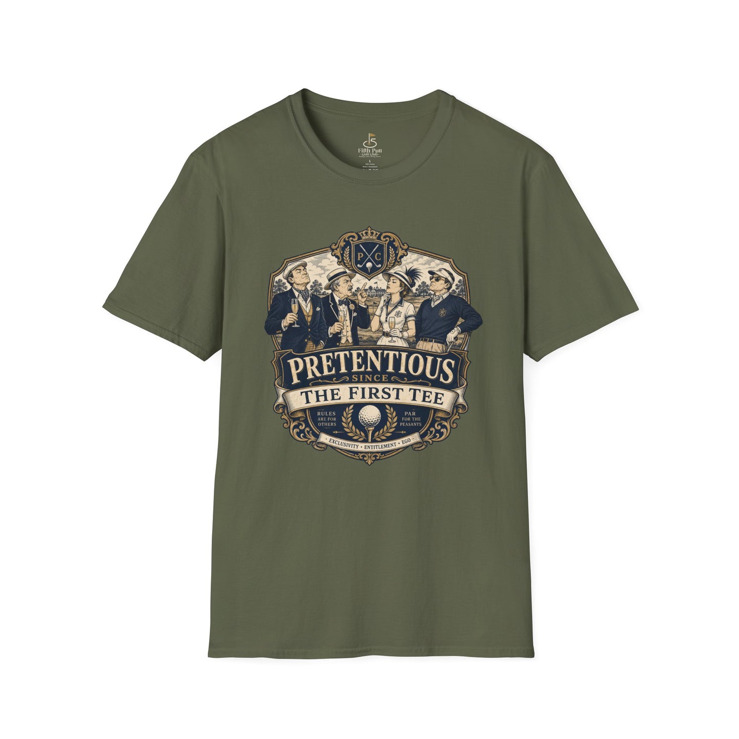 Pretentious The First Tee Golf T-Shirt — Vintage Golfers Crest