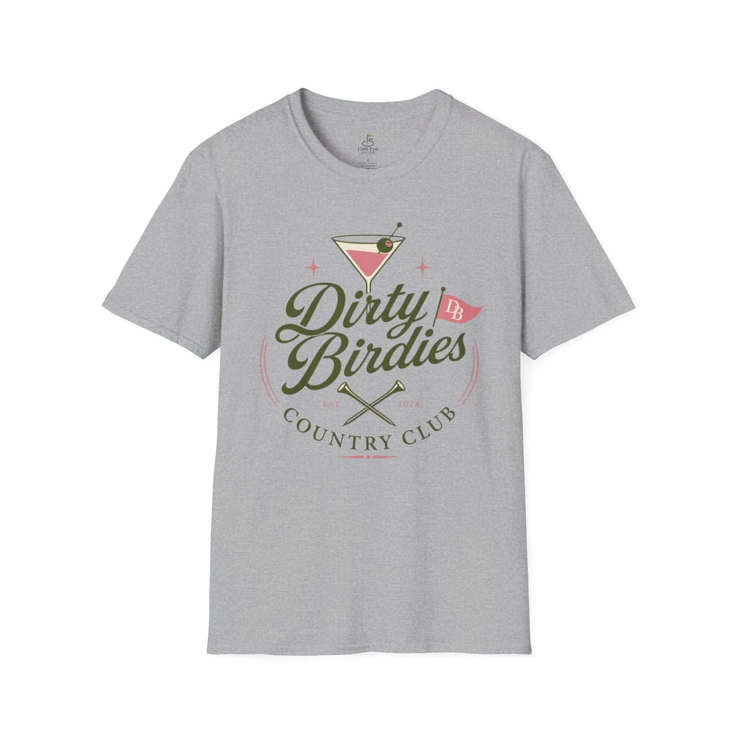 Dirty Birdies Country Club Golf T-Shirt — Retro Golf & Martini Graphic Tee