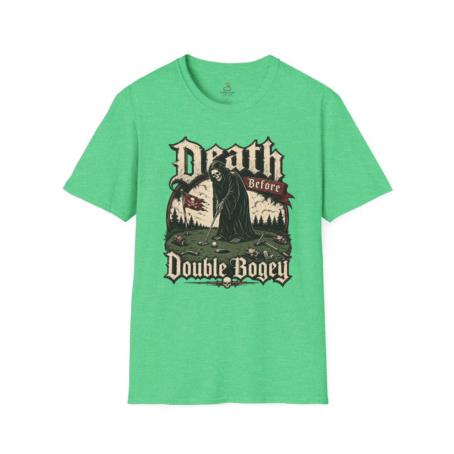 Death Before Double Bogey Funny Golf T-Shirt - Grim Reaper Golf Graphic Tee