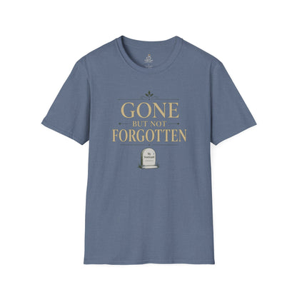 Gone But Not Forgotten T-Shirt — Memorial / Remembrance Tee with Scorecard Tombstone Graphic