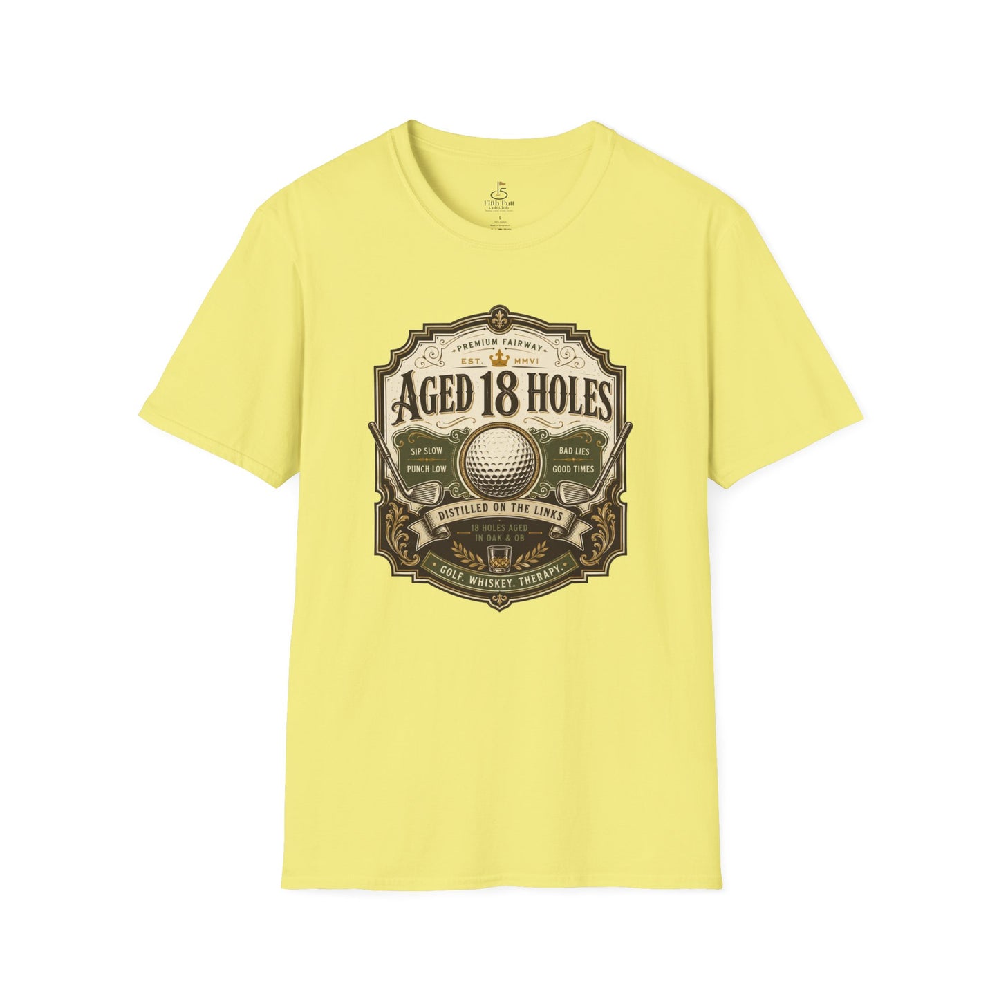 Aged 18 Holes Golf T-Shirt - Vintage Golf Badge Tee
