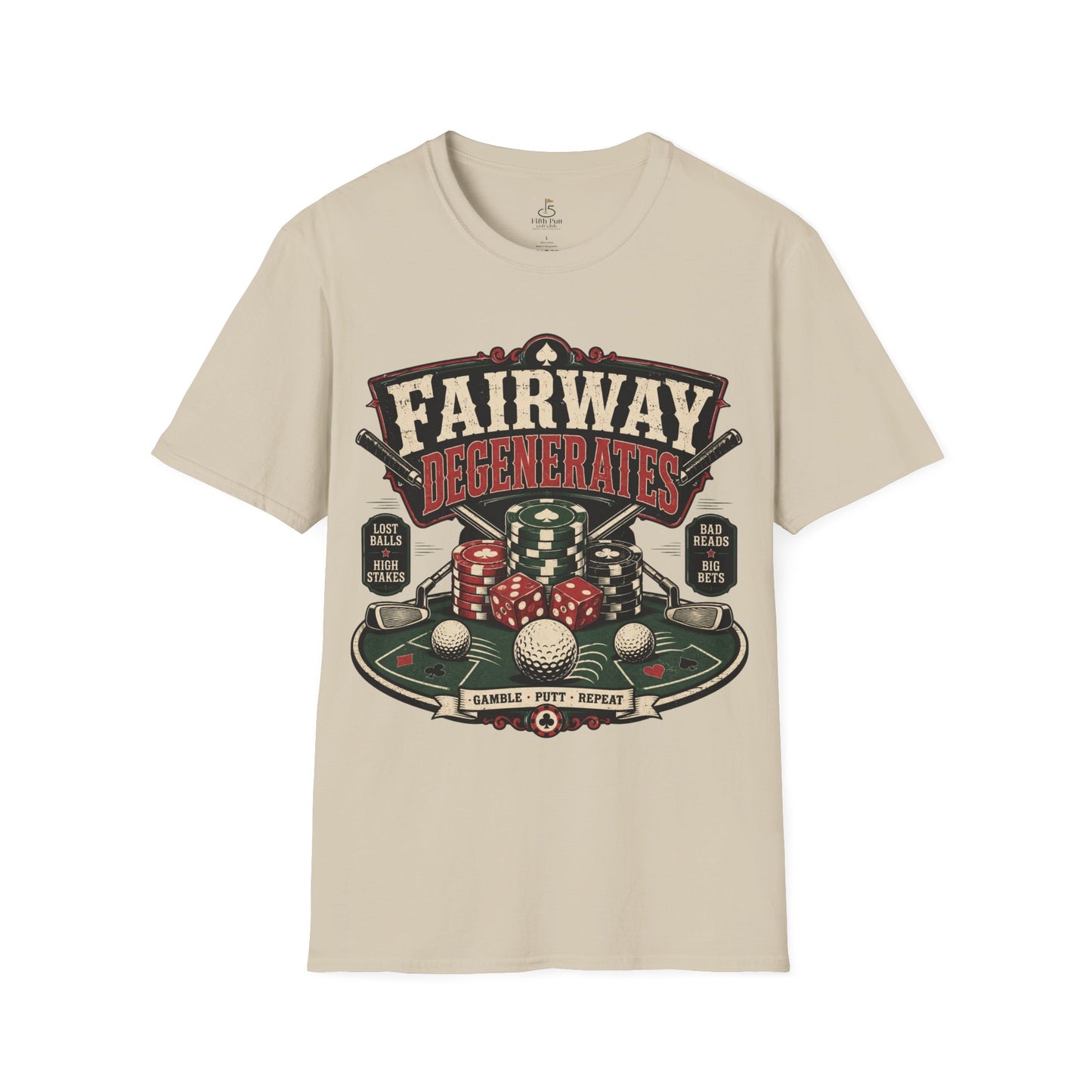 Fairway Degenerates Golf Poker T-Shirt — Retro Casino Golf Humor Tee