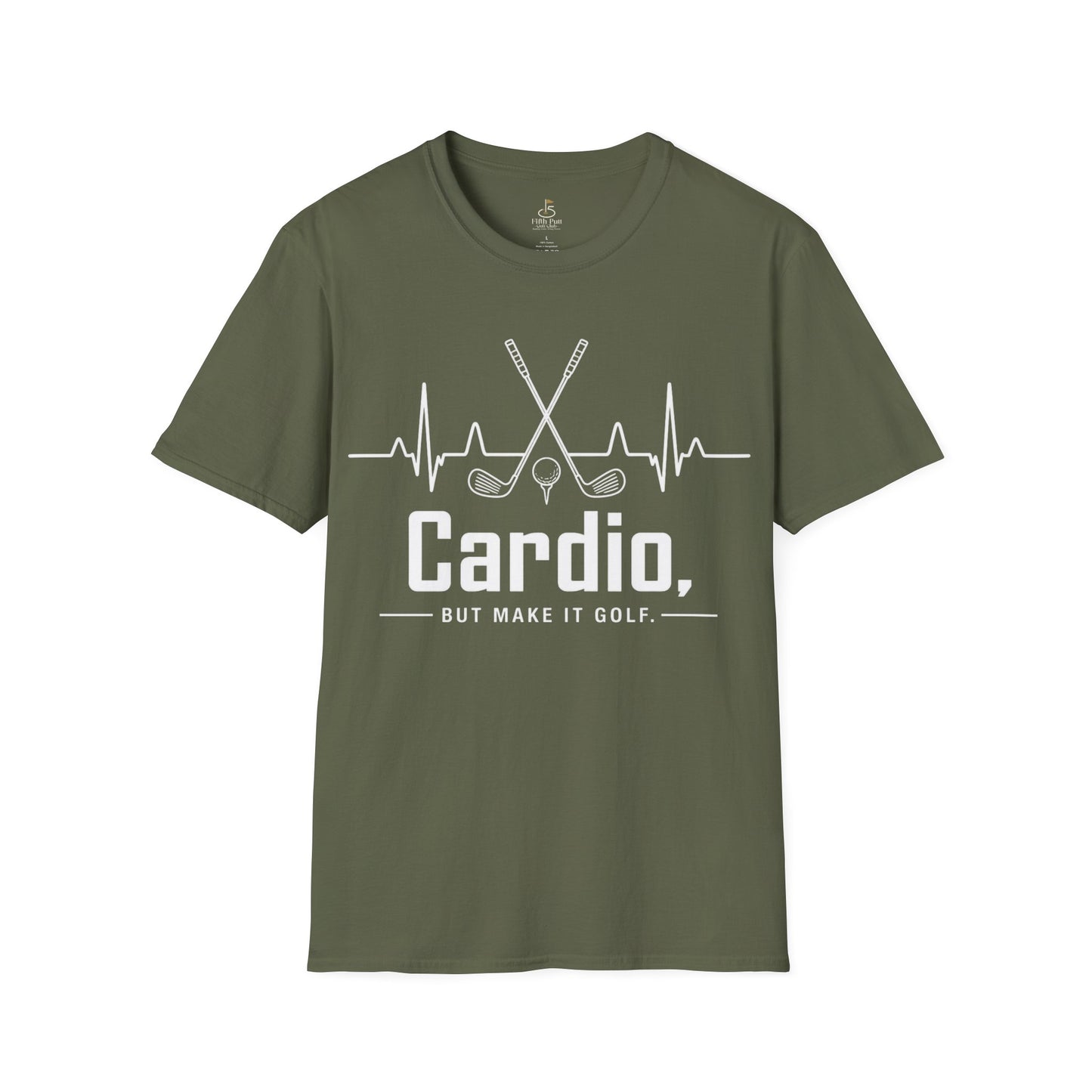 Cardio, but Make It Golf Golf T-Shirt - Heartbeat Design