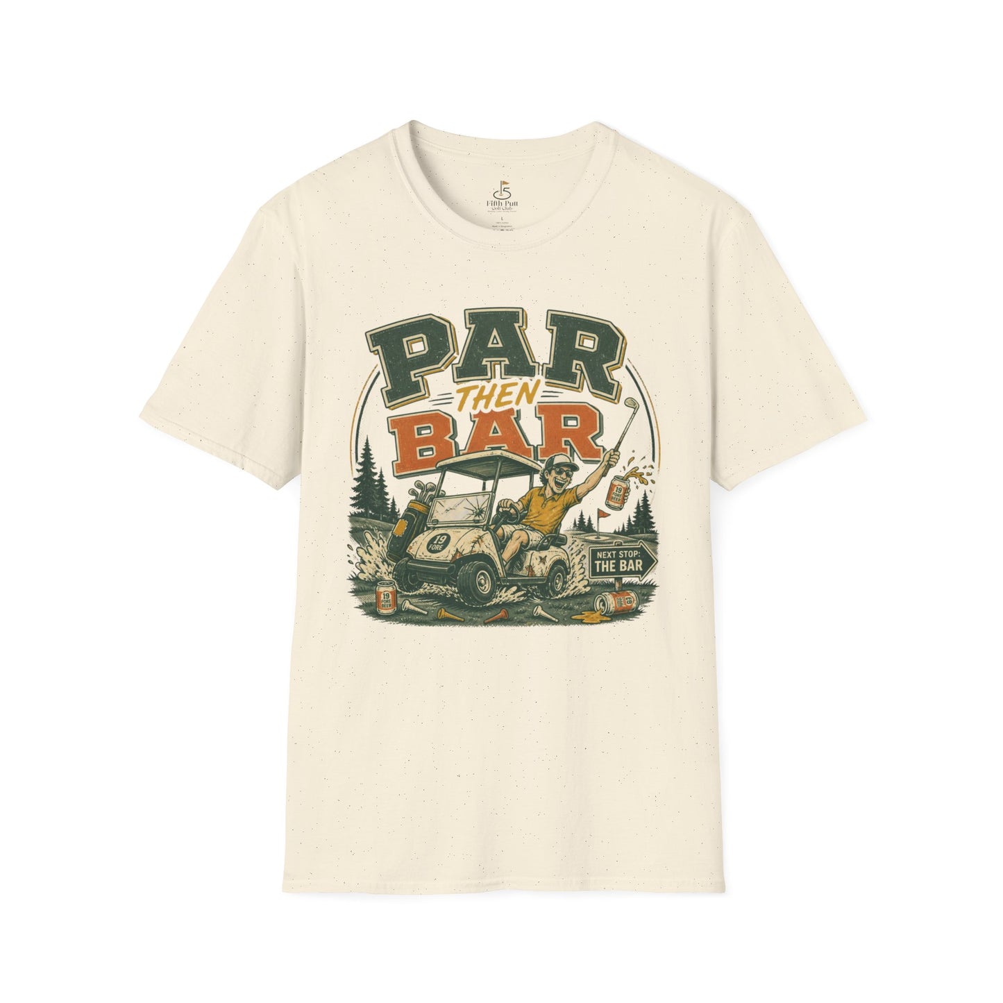 Par Then Bar Golf Graphic T-Shirt — Vintage Golf Cart Design for Golfers