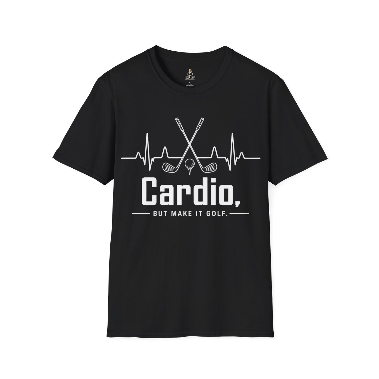 Cardio, but Make It Golf Golf T-Shirt - Heartbeat Design