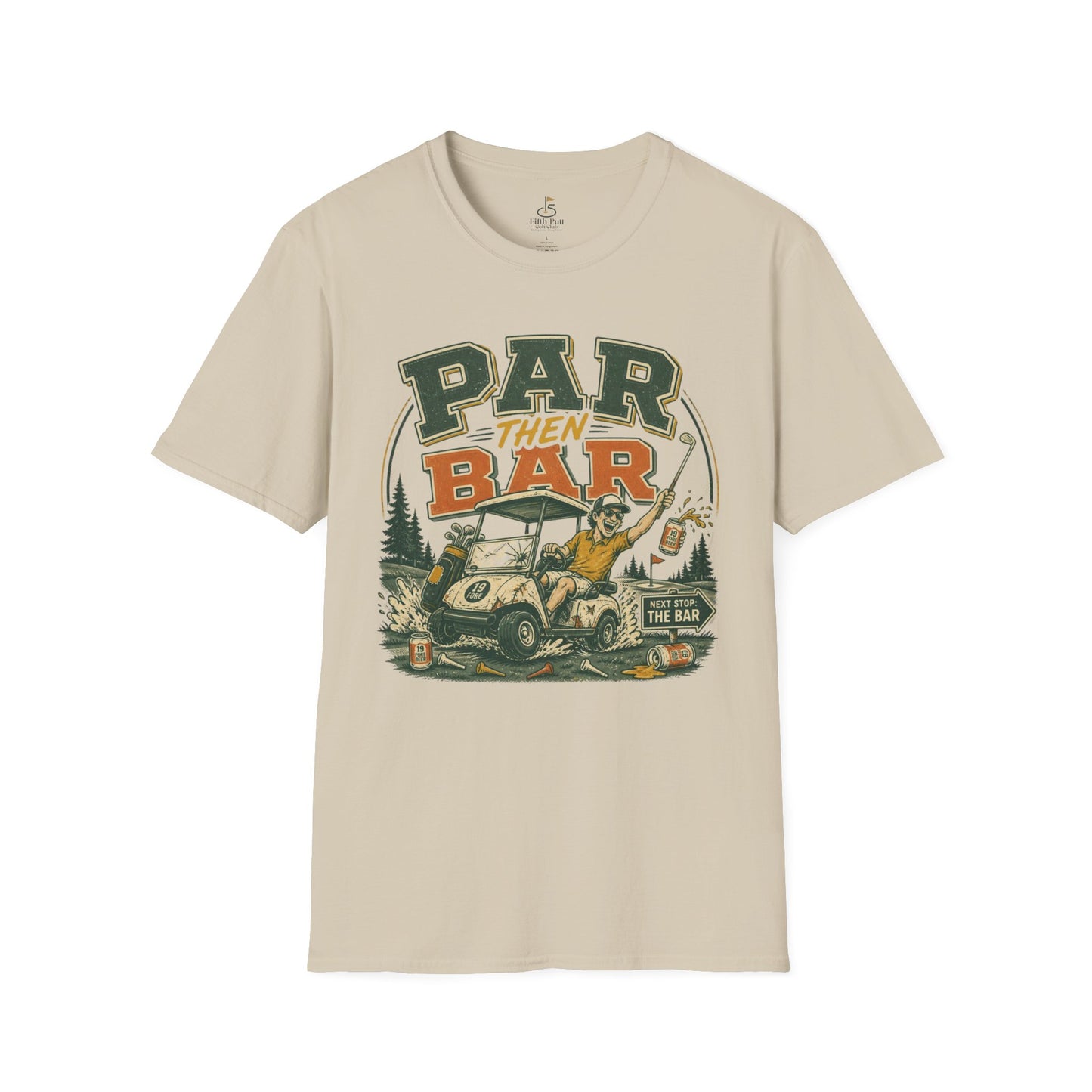 Par Then Bar Golf Graphic T-Shirt — Vintage Golf Cart Design for Golfers