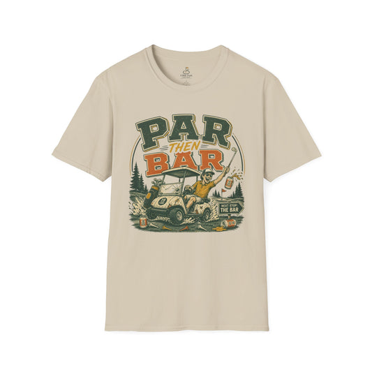Par Then Bar Golf Graphic T-Shirt — Vintage Golf Cart Design for Golfers