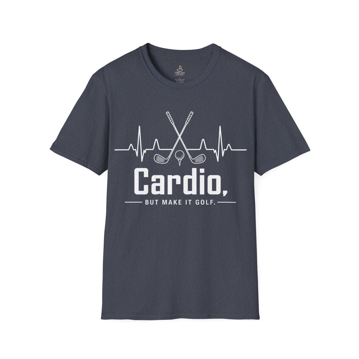 Cardio, but Make It Golf Golf T-Shirt - Heartbeat Design