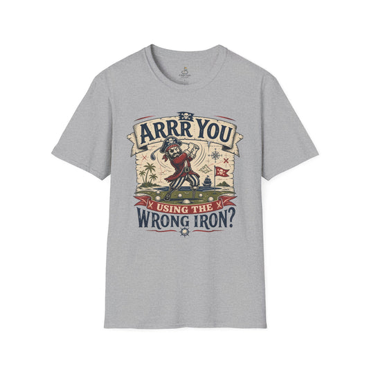 Arrr You Using the Wrong Iron? Pirate Golfer T‑Shirt - Vintage Golf Humor Tee
