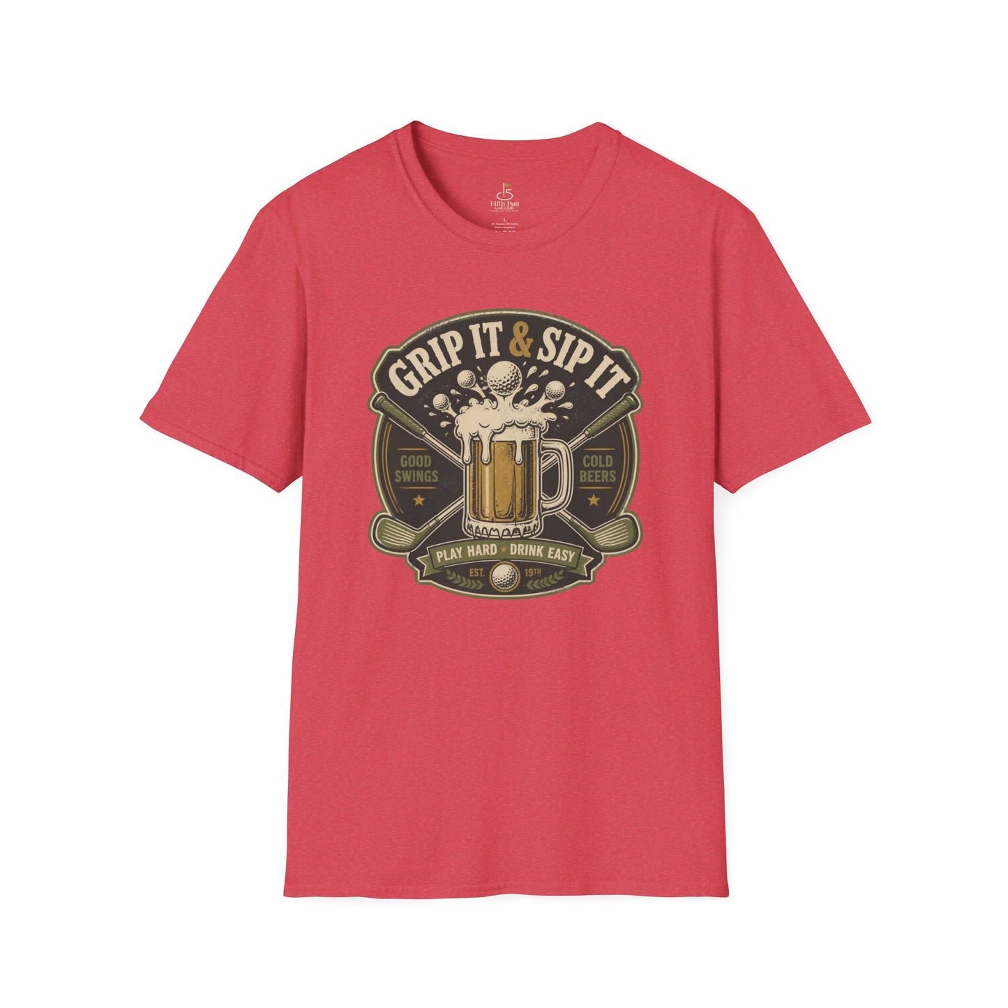 Grip It & Sip It Beer T-Shirt — Golf & Beer Design for Golfers