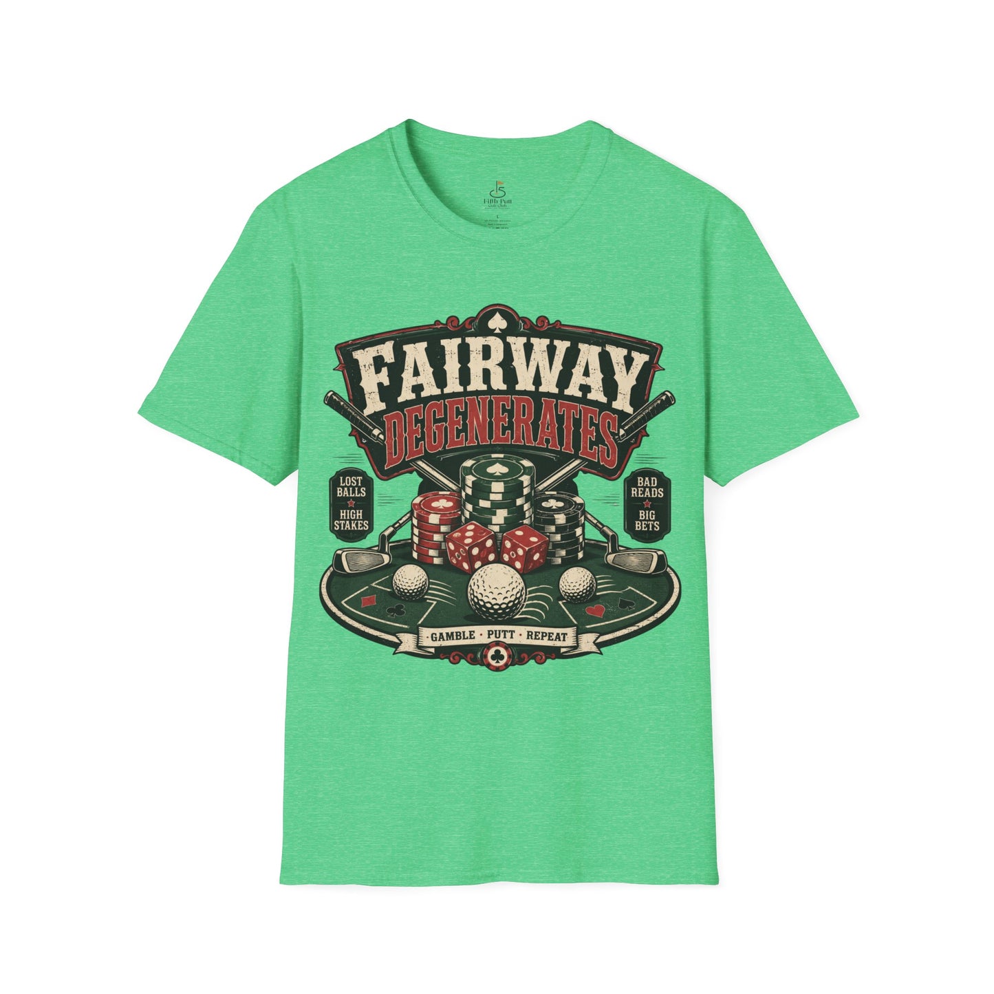 Fairway Degenerates Golf Poker T-Shirt — Retro Casino Golf Humor Tee