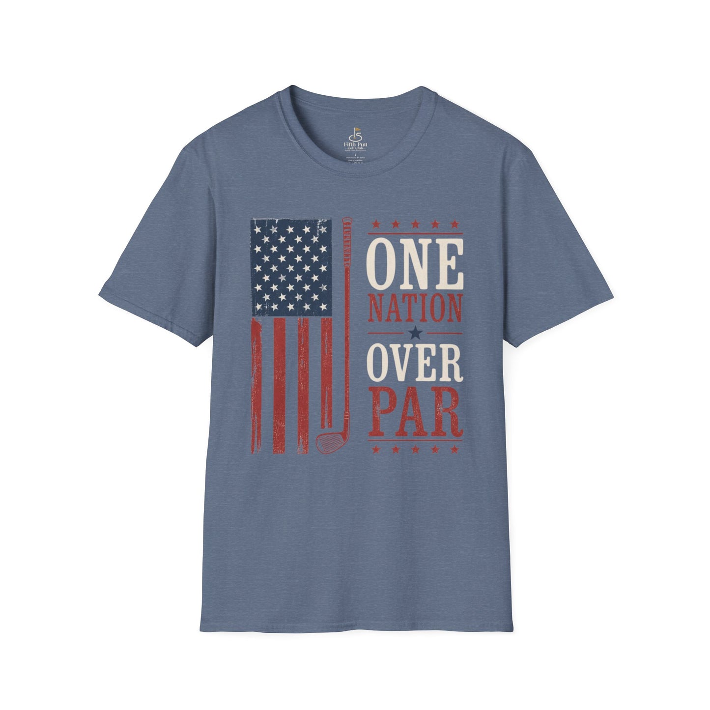One Nation Over Par T-Shirt — Patriotic Golf Flag Design