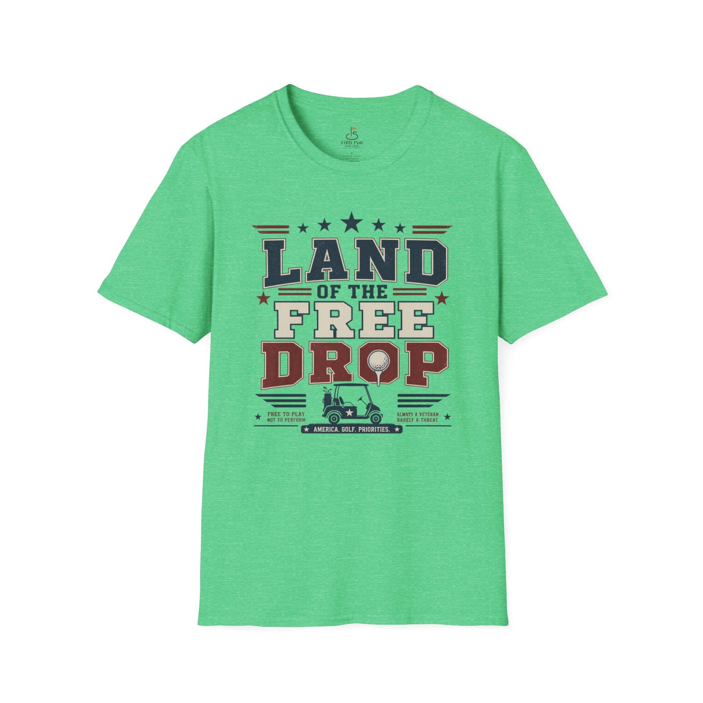 Land of the Free Drop Patriotic T-Shirt - Golf Cart Graphic Tee