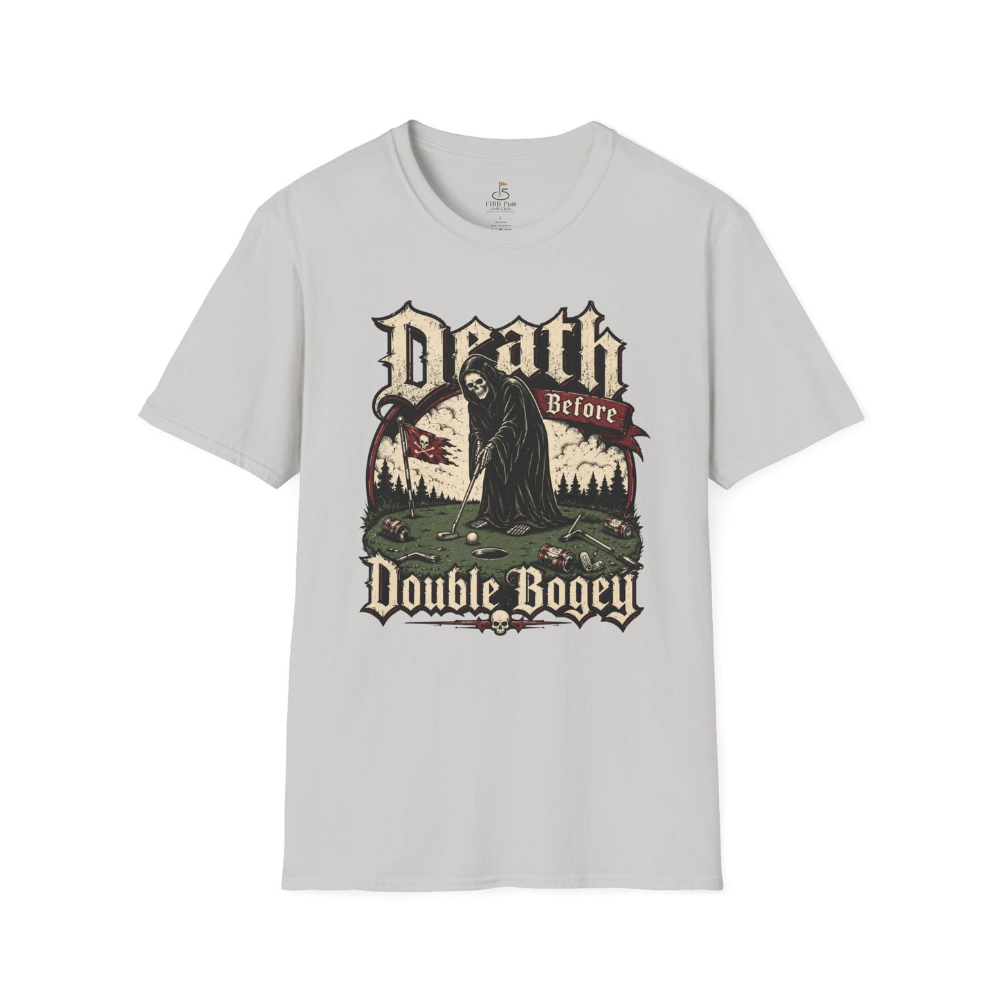 Death Before Double Bogey Funny Golf T-Shirt - Grim Reaper Golf Graphic Tee