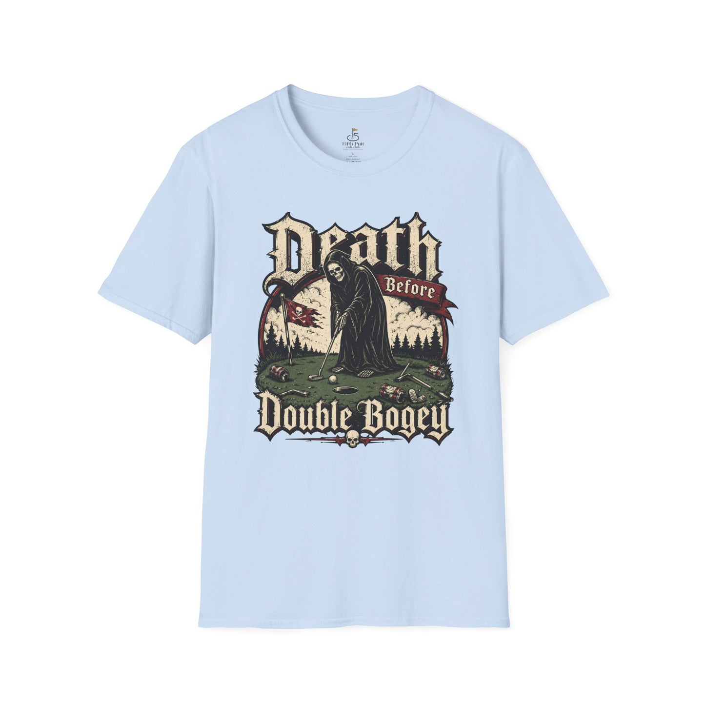 Death Before Double Bogey Funny Golf T-Shirt - Grim Reaper Golf Graphic Tee