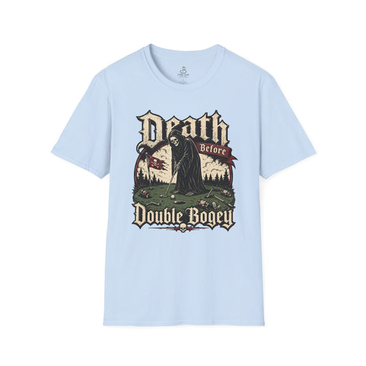 Death Before Double Bogey Funny Golf T-Shirt - Grim Reaper Golf Graphic Tee