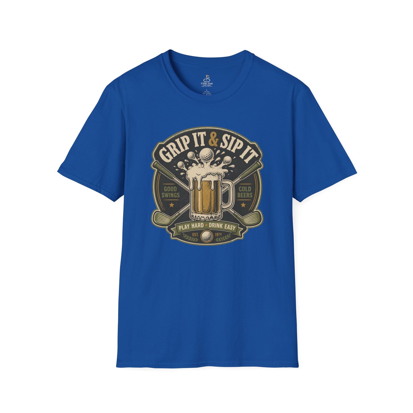 Grip It & Sip It Beer T-Shirt — Golf & Beer Design for Golfers