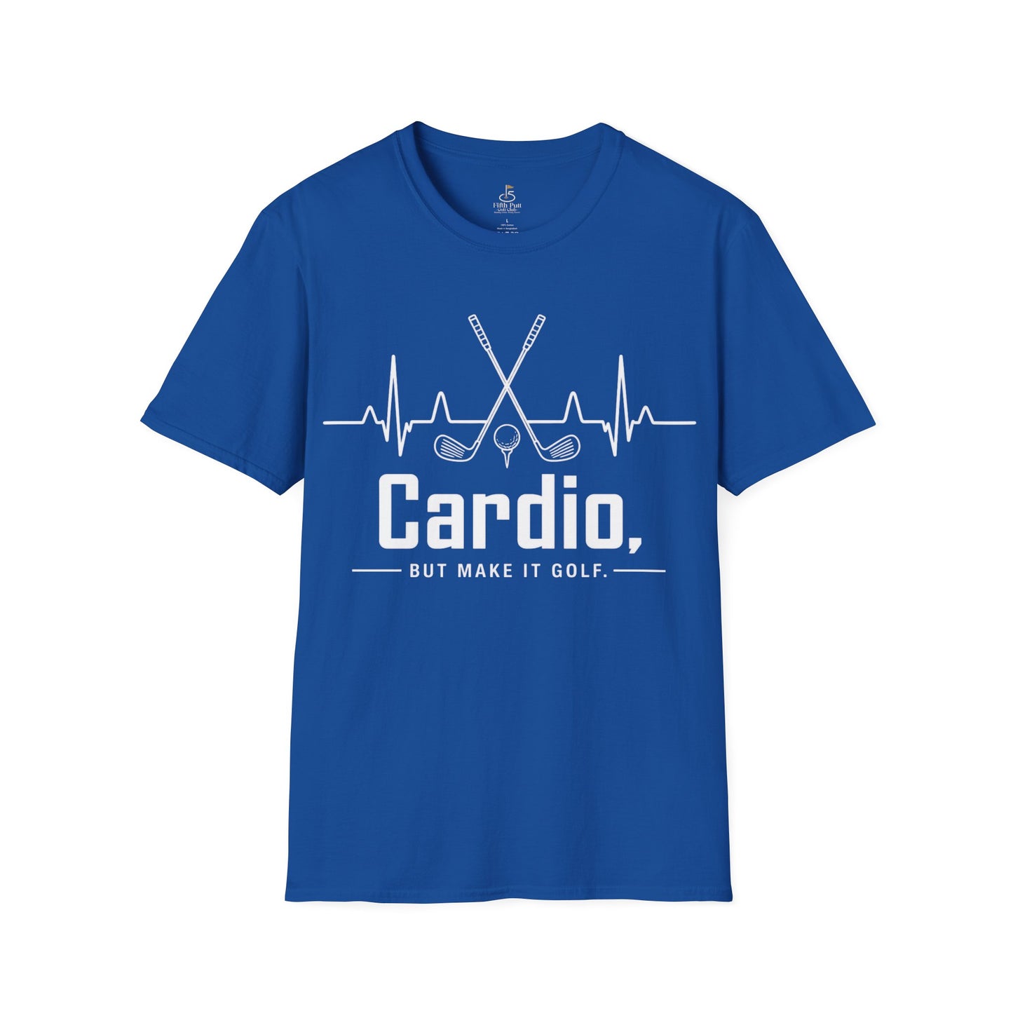 Cardio, but Make It Golf Golf T-Shirt - Heartbeat Design