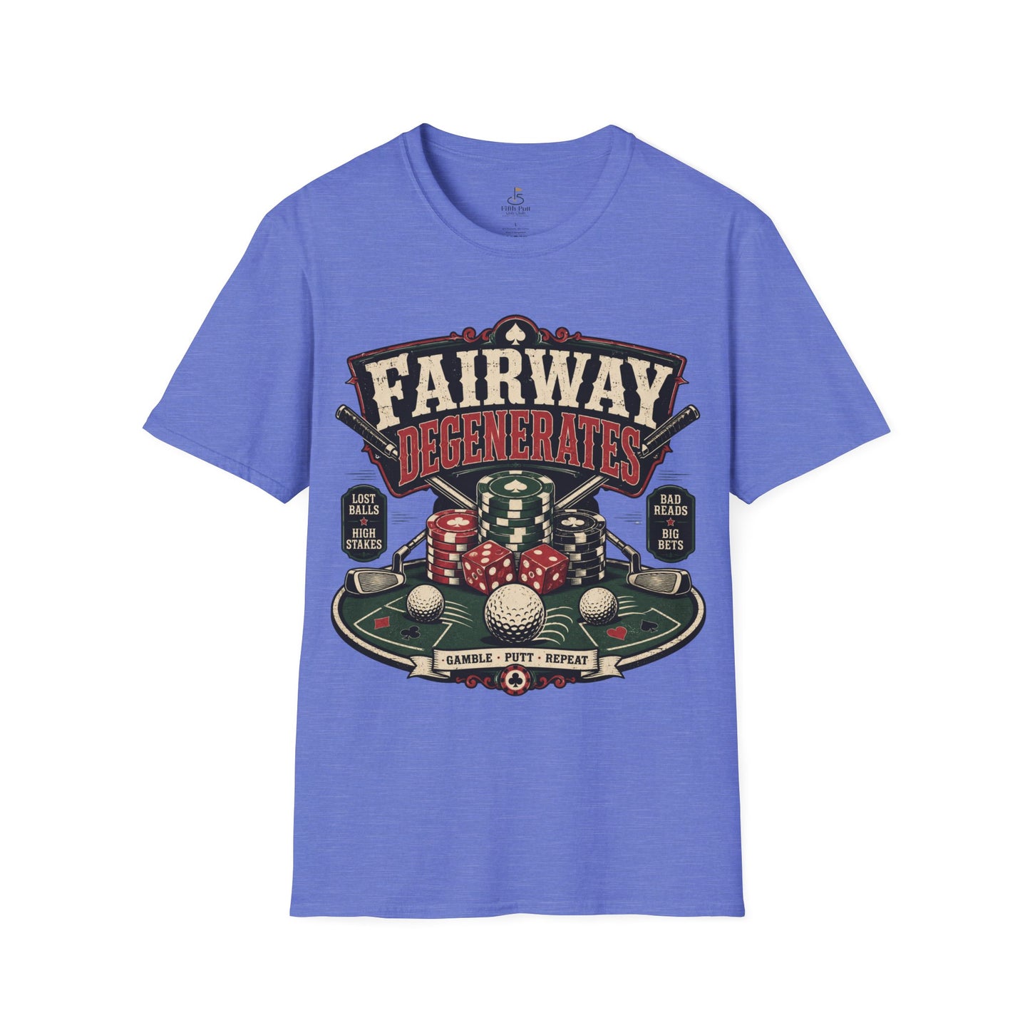 Fairway Degenerates Golf Poker T-Shirt — Retro Casino Golf Humor Tee
