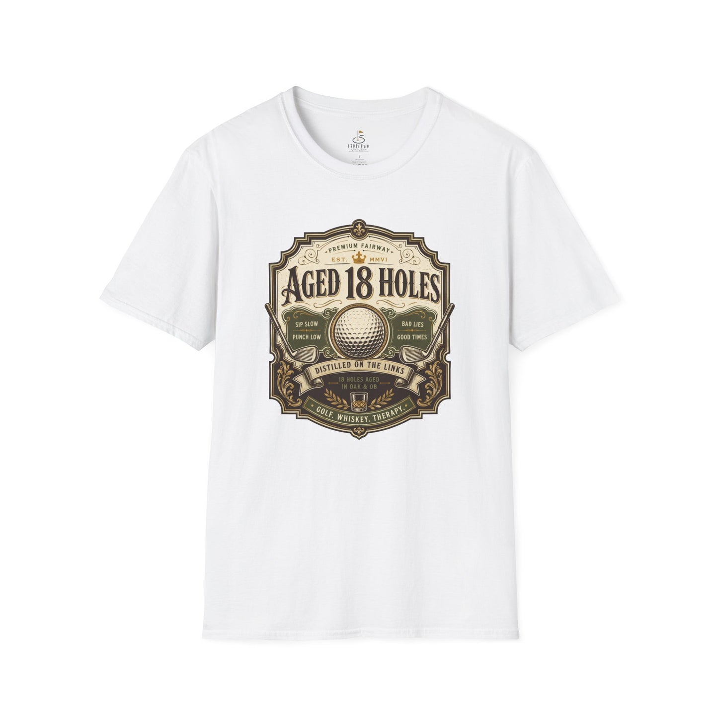 Aged 18 Holes Golf T-Shirt - Vintage Golf Badge Tee