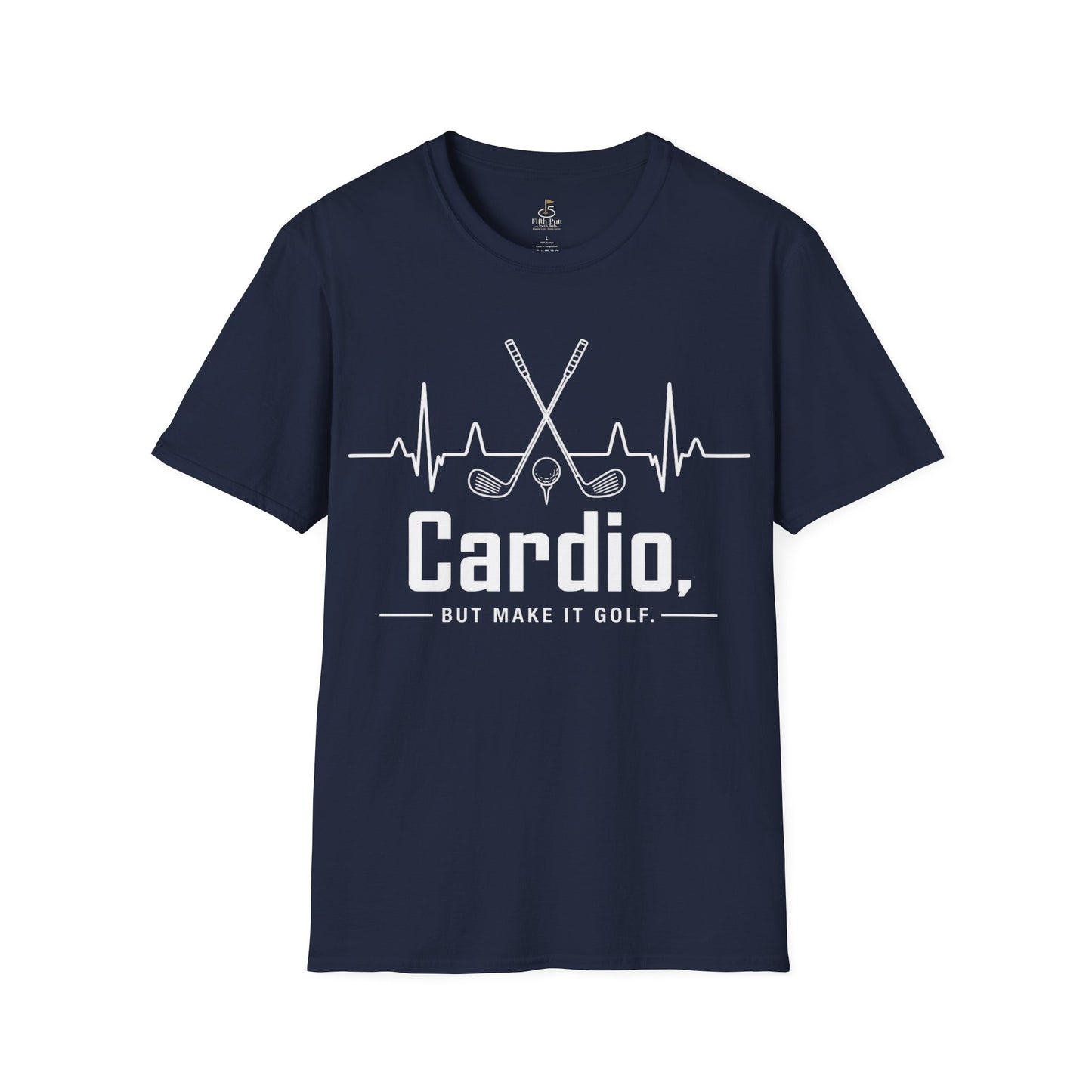 Cardio, but Make It Golf Golf T-Shirt - Heartbeat Design