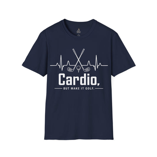 Cardio, but Make It Golf Golf T-Shirt - Heartbeat Design