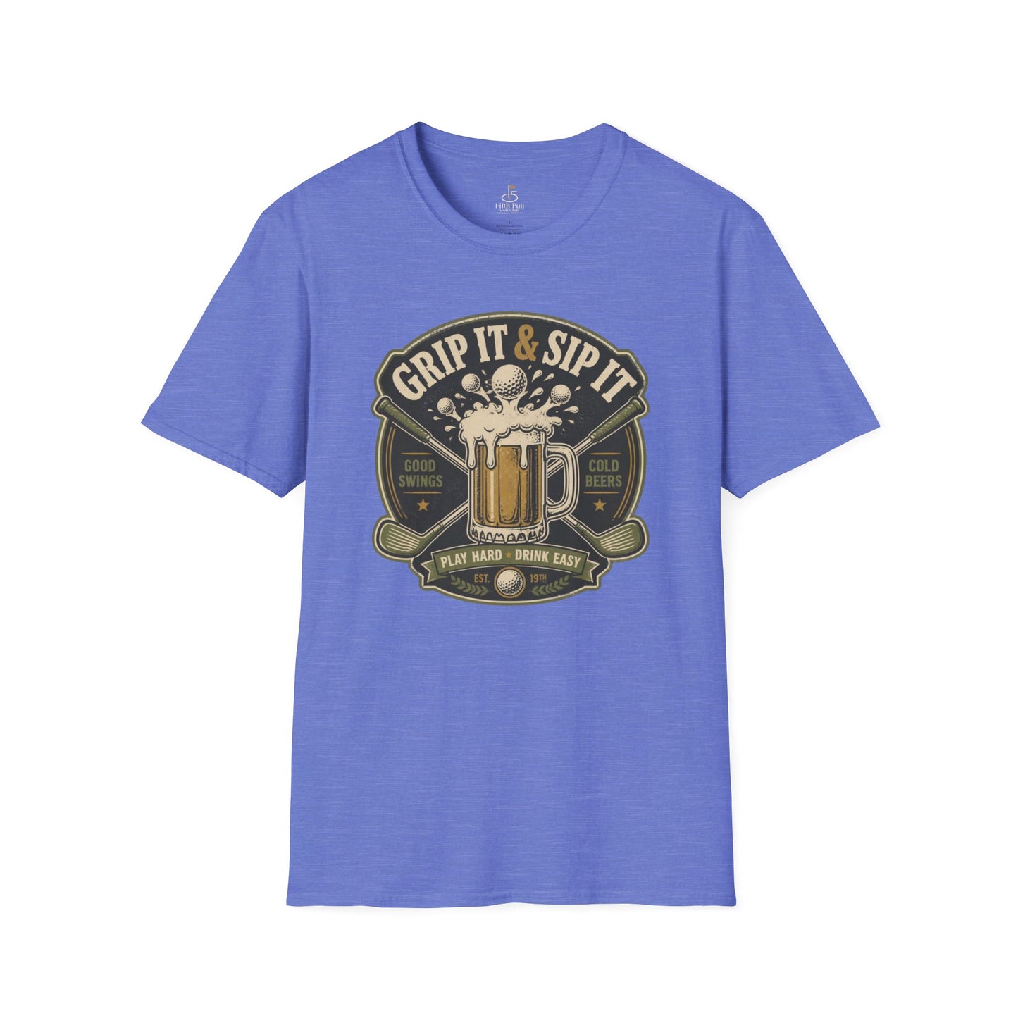 Grip It & Sip It Beer T-Shirt — Golf & Beer Design for Golfers