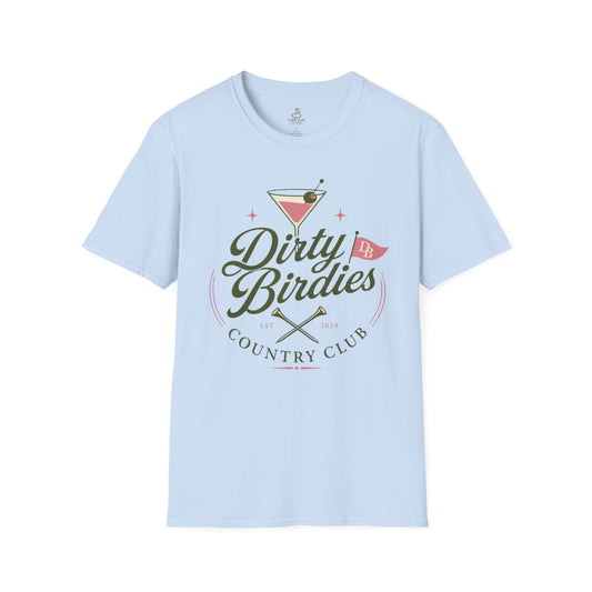 Dirty Birdies Country Club Golf T-Shirt — Retro Golf & Martini Graphic Tee