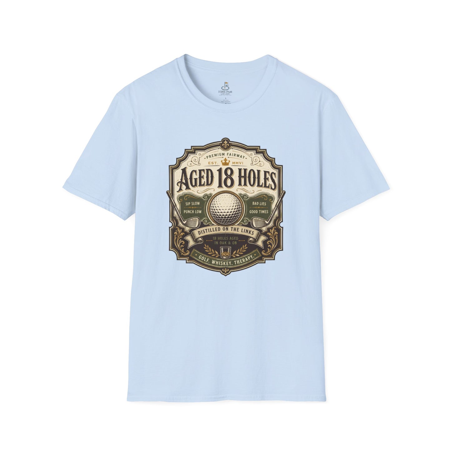 Aged 18 Holes Golf T-Shirt - Vintage Golf Badge Tee